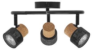 OSRAM Spot de tavan CORK SPIRAL, negru, cu 3 becuri, dimabil, GU10, reglabil, Negru, Camera de zi / sufragerie, Metal