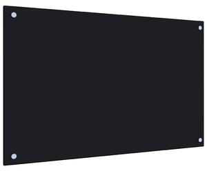 Panou antistropi de bucătărie, negru 80x50 cm sticlă securizată