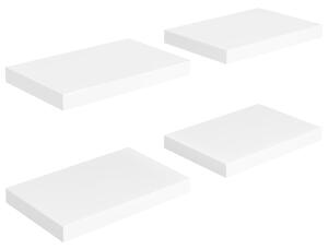 Rafturi de perete suspendate, 4 buc., alb, 40x23x3,8 cm, MDF