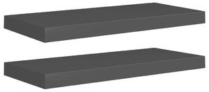 Rafturi de perete suspendate, 2 buc., negru, 60x23,5x3,8 cm MDF