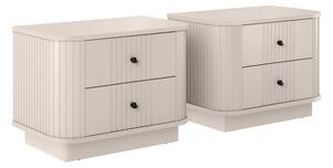 Set de noptiere Vesper 56 cm cu mânere negre - culoare cașmir