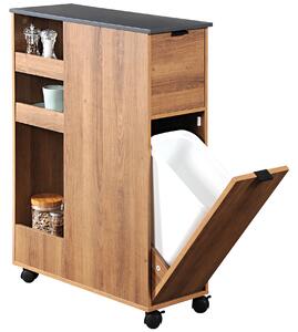 Carucior de bucatarie cu cos de gunoi, rustic, KESPER