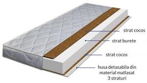 Patut din lemn masiv 120x60 cm Kidizi Orella alb cu laterala culisanta, roti si saltea cocos LUX 120x60x12 cm, reglabil pe 3 nivele, certificat EN71