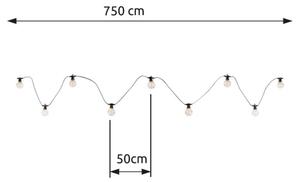 Instalație LED decorativă de exterior Globo 34090N ALMAGA 10xLED/0,27W/230V 7,5 m IP44