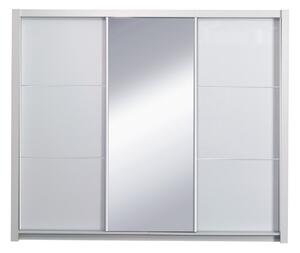 Dulap dresing cu usi culisante , alb alb lucios , 258x213 x67 cm