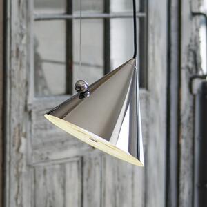 Tom Dixon Lampă suspendată LED Pose de Dixon, argintiu, Ø 25 cm, oțel, dimabil, reglabil, Metalic, Camera de zi / sufragerie, Metal, Design