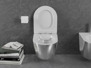 Mexen Lena vas de toaletă Rimless cu capac slim cu închidere lentă, duroplast, Albă/Argintiu - 30224004