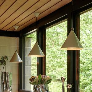 Tom Dixon Lampă suspendată LED Pose de Dixon, gri-bej, Ø 25 cm oțel dimabil, reglabil, Gri, Camera de zi / sufragerie, Metal, Design