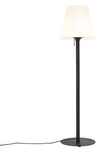Lampă de podea modernă de exterior neagră cu abajur alb IP44 - Big Virginia