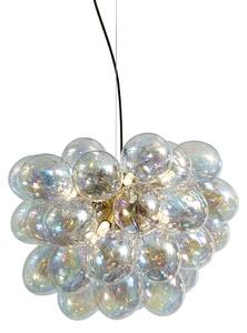 Lampa suspendată Art Deco aurie cu sticlă curcubeu 50cm 8 lumini - Uvas
