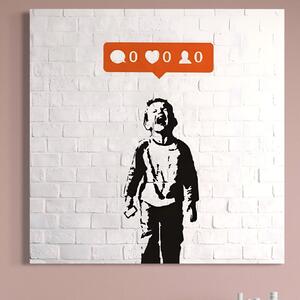 Tablou Canvas Premium LuxCanva® A1400, No Followers , Room, Inocenta, Social Media, Copil, Graffiti, Culori Vibrante