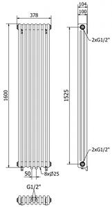 Mexen Denver calorifer decorativ 1600 x 378 mm, 1487 W, Albă - W215-1600-378-00-20