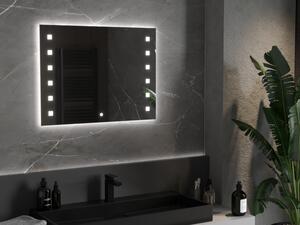 Mexen Ner oglindă iluminată de baie 80 x 60 cm, LED 6000K, anti aburire - 9809-080-060-611-00