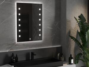 Mexen Ner oglindă iluminată de baie 60 x 80 cm, LED 6000K, anti aburire - 9809-060-080-611-00