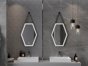 Mexen Orla oglindă iluminată de baie 50 x 70 cm, LED 6000K, anti aburire, ramă neagră - 9815-050-070-611-70