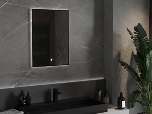 Mexen Erma oglindă iluminată de baie 50 x 70 cm, LED 6000K, anti aburire, ramă neagră - 9814-050-070-611-70