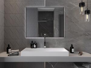 Mexen Erma oglindă iluminată de baie 100 x 80 cm, LED 6000K, anti aburire, ramă neagră - 9814-100-080-611-70
