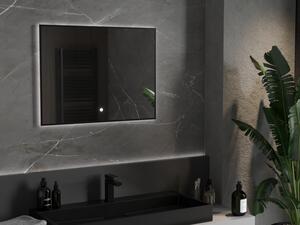 Mexen Erma oglindă iluminată de baie 80 x 60 cm, LED 6000K, anti aburire, ramă neagră - 9814-080-060-611-70