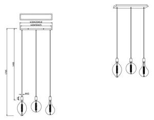Lustră LED pe cablu dimabilă GINSTER 3xE27/8W/230V Trio