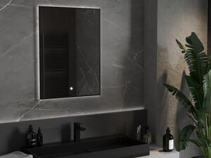 Mexen Erma oglindă iluminată de baie 60 x 80 cm, LED 6000K, anti aburire, ramă neagră - 9814-060-080-611-70