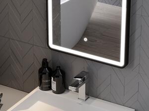 Mexen Coro oglindă iluminată de baie 45 x 120 cm, LED 6000K, anti aburire, ramă neagră - 9817-045-120-611-70
