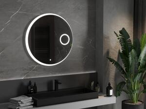 Mexen Ella oglindă iluminată de baie cu oglindă cosmetică, rotunde 80 cm, LED 6000K, anti aburire - 9811-080-080-611-00