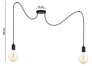 Lustră pe cablu MIROS 2xE27/60W/230V neagră