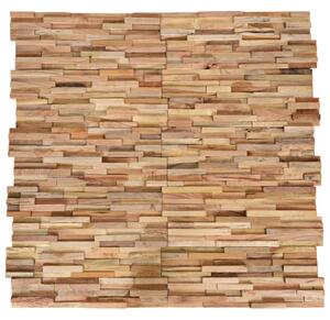 Panouri placare pereți 3D, 10 buc., 1,08 m², lemn masiv de tec