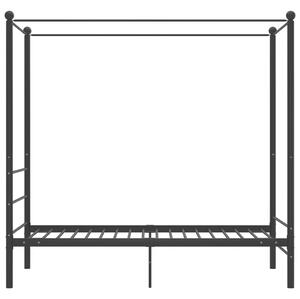 Cadru de pat cu baldachin, negru, 100x200 cm, metal