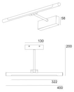 Aplica LED pentru oglindă de baie MIRROR, LED/6W/230V, 4000K, IP44, 40 cm, negru