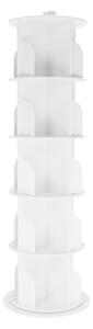 Raft rotativ de carti , alb , 158x50,5 cm ,2 variante de inaltime