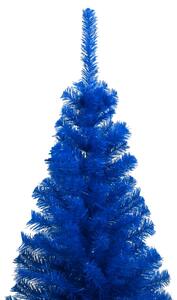 Brad Crăciun pre-iluminat cu set globuri, albastru, 180 cm, PVC