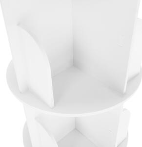 Raft rotativ de carti , alb , 158x50,5 cm ,2 variante de inaltime