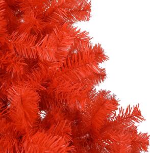 Brad Crăciun pre-iluminat cu set globuri, roșu, 120 cm, PVC