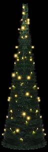 Brad șnur de Crăciun artificial pop-up pre-iluminat verde 150cm
