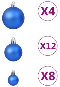 Set de globuri de Crăciun, 100 piese, albastru