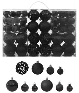 Set globuri de Crăciun, 100 piese, negru