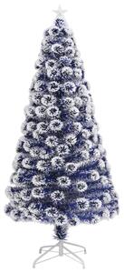 Brad Crăciun artificial luminat alb&albastru 120cm fibră optică