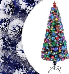 Brad Crăciun artificial luminat alb&albastru 180cm fibră optică
