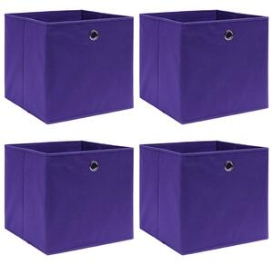 Cutii de depozitare 4 buc. violet, 28x28x28 cm, textil nețesut