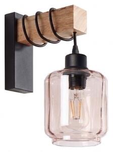 Brilagi - Aplica de perete WOOD GLASS 1xE27/60W/230V pin/negru/bej fumuriu