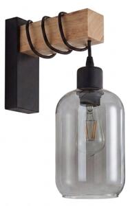 Brilagi - Aplica de perete WOOD GLASS 1xE27/60W/230V pin/negru/gri fumuriu