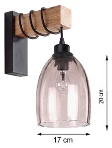 Brilagi - Aplică de perete WOOD GLASS 1xE27/60W/230V pin/negru/bej fumuriu