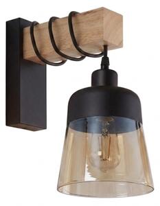 Brilagi - Aplica de perete WOOD GLASS 1xE27/60W/230V pin/negru/maro fumuriu