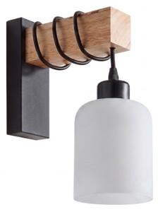 Brilagi - Aplica de perete WOOD GLASS 1xE27/60W/230V pin/negru/alb