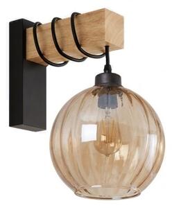 Brilagi - Aplica de perete WOOD GLASS 1xE27/60W/230V pin/negru/maro fumuriu