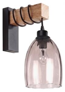 Brilagi - Aplică de perete WOOD GLASS 1xE27/60W/230V pin/negru/bej fumuriu