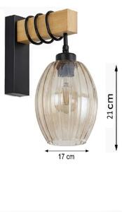 Brilagi - Aplica de perete WOOD GLASS 1xE27/60W/230V pin/negru/bej fumuriu