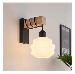 Brilagi - Aplica de perete WOOD GLASS 1xE27/60W/230V pin/negru/alb