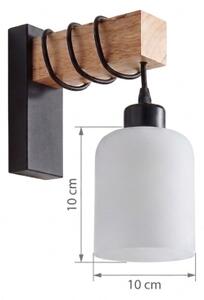 Brilagi - Aplica de perete WOOD GLASS 1xE27/60W/230V pin/negru/alb